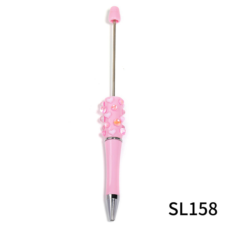 Wholesale 1opcs Heavy Industry Love Mermaid Beads Rhinestone Pen Handmade DIY Beaded Pen